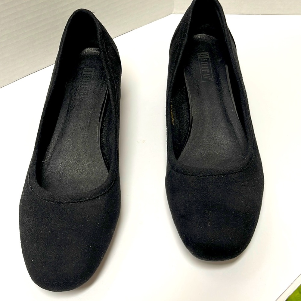 IDIFU Black faux suede shoes womens size 9 1/2